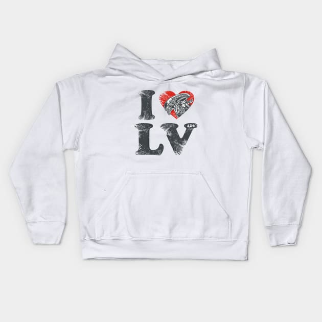 I LOVE LV-426 Kids Hoodie by arace